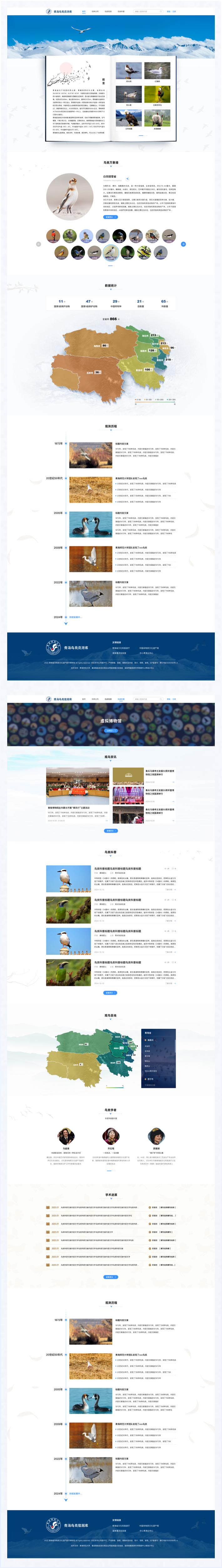 青海鳥類資源庫網站設計、交互設計、UI設計、鳥類資源庫網站設計、高端網站設計